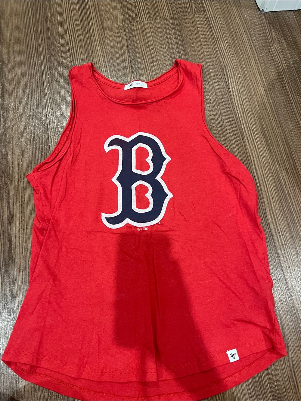 47 Red Scoop Neck Tank Top with Small Logo Tag